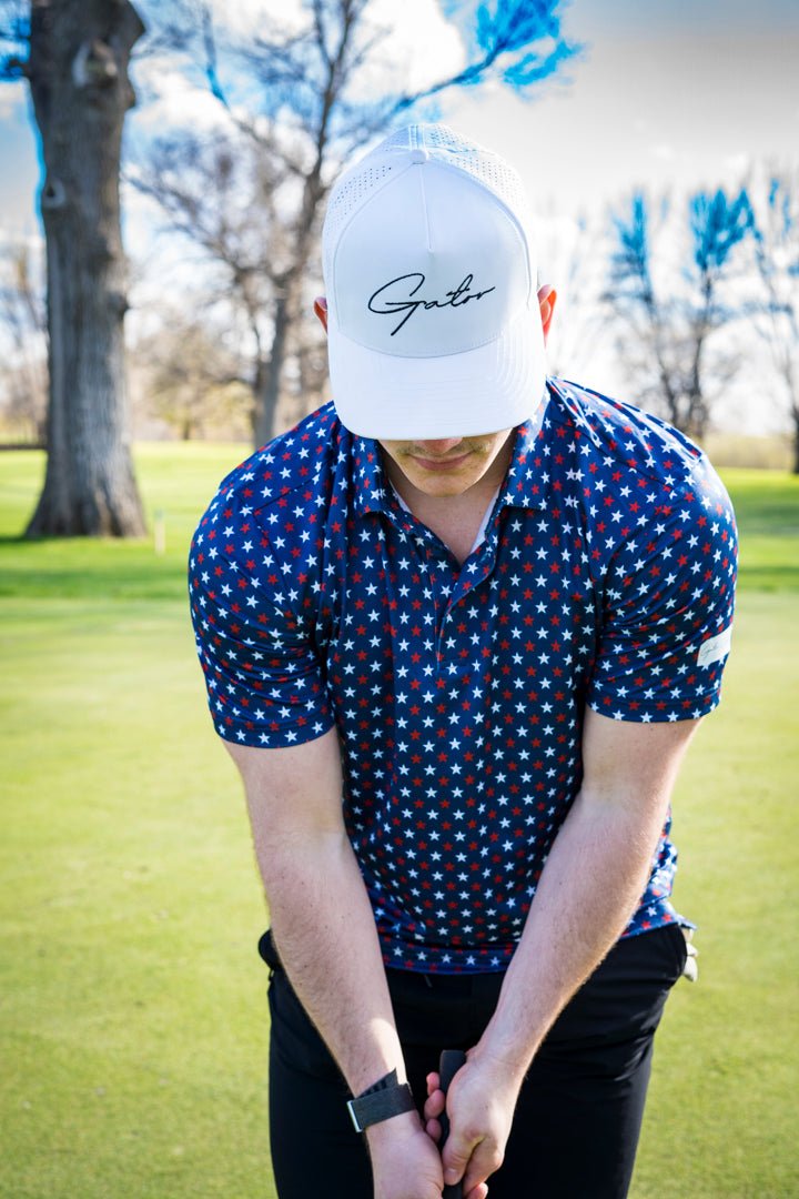 Snapback Gator Hat - White/Black